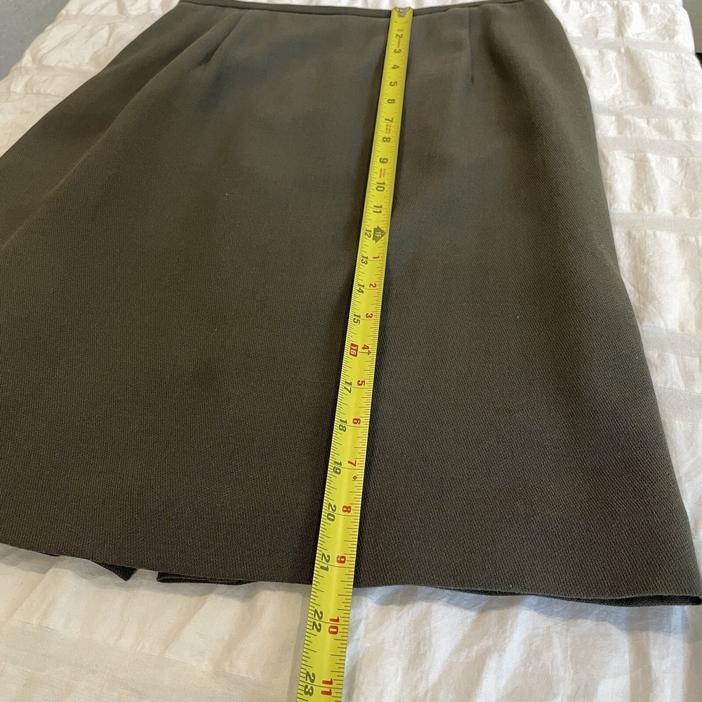 Rena Rowan for Saville Women's 2PC Skirt Suit 14P Olive Green Lined Career Set - Picture 13 of 14